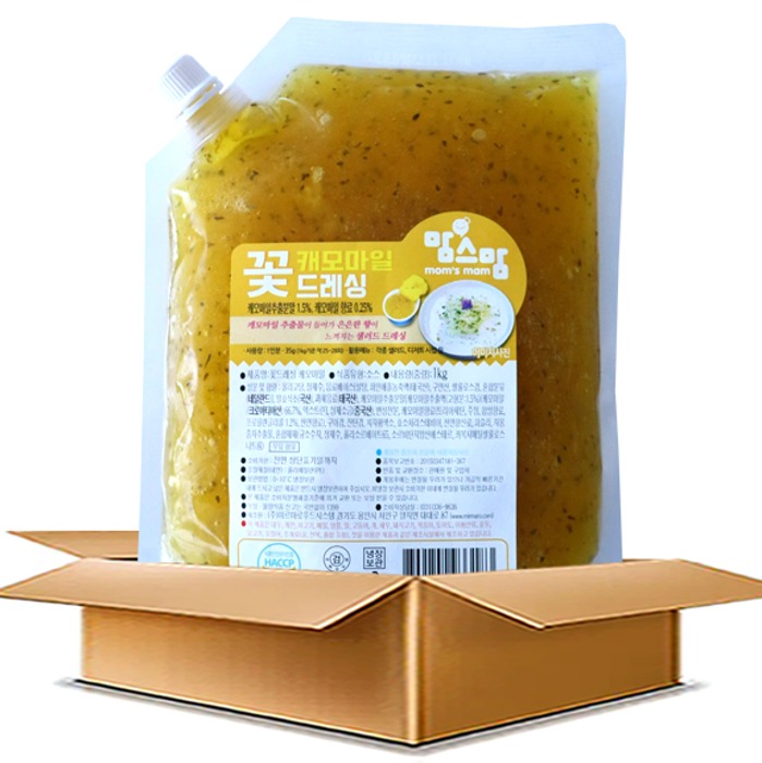 맘스맘 꽃드레싱 캐모마일 (1kg x 5개) 샐러드 디저트 시럽 무설탕