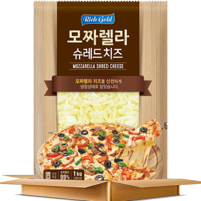 동서 리치골드 모짜렐라 슈레드 치즈 (1kg x 10개) 무료 아이스포장